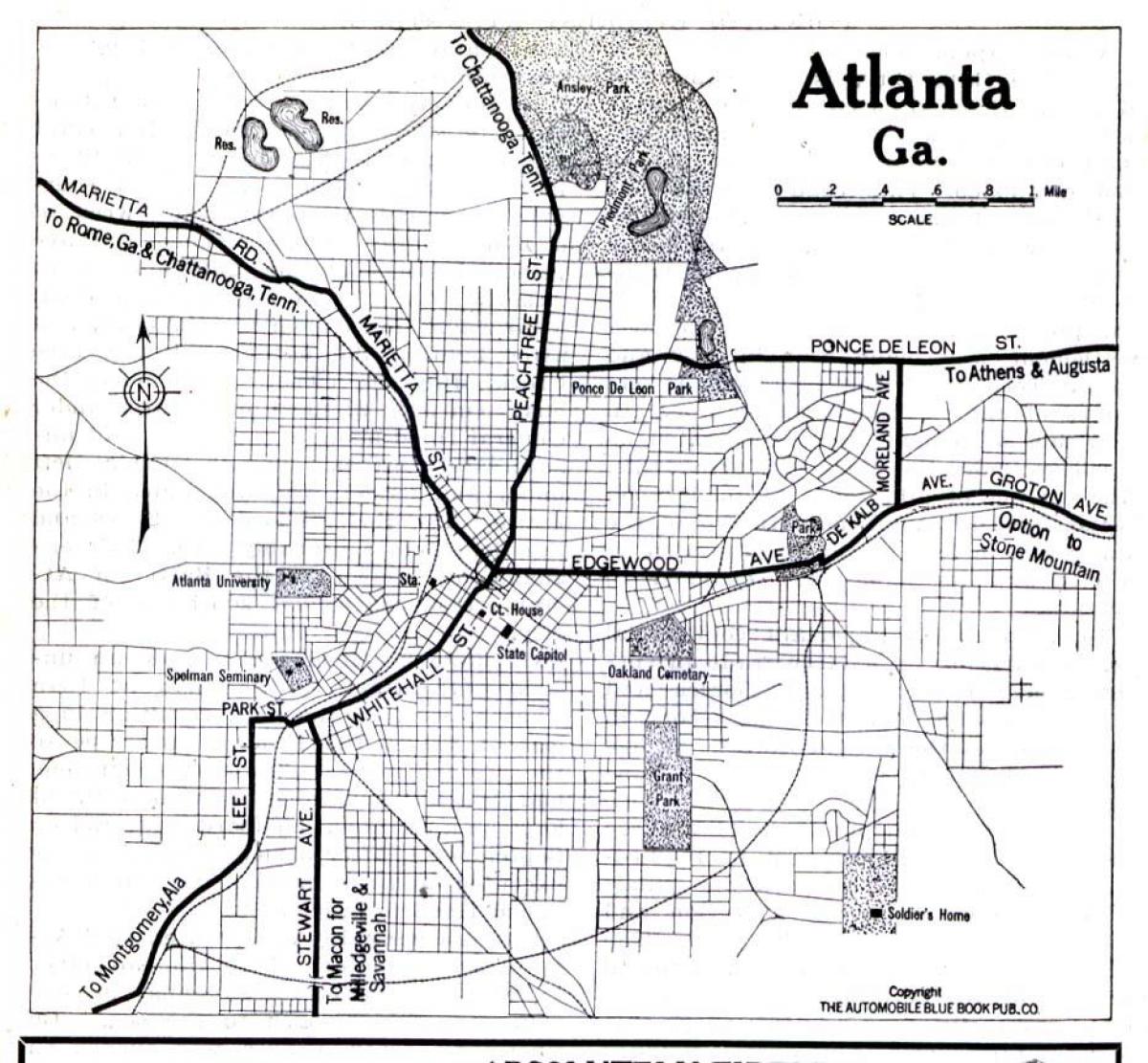 карта Атланта штат Джорджия
