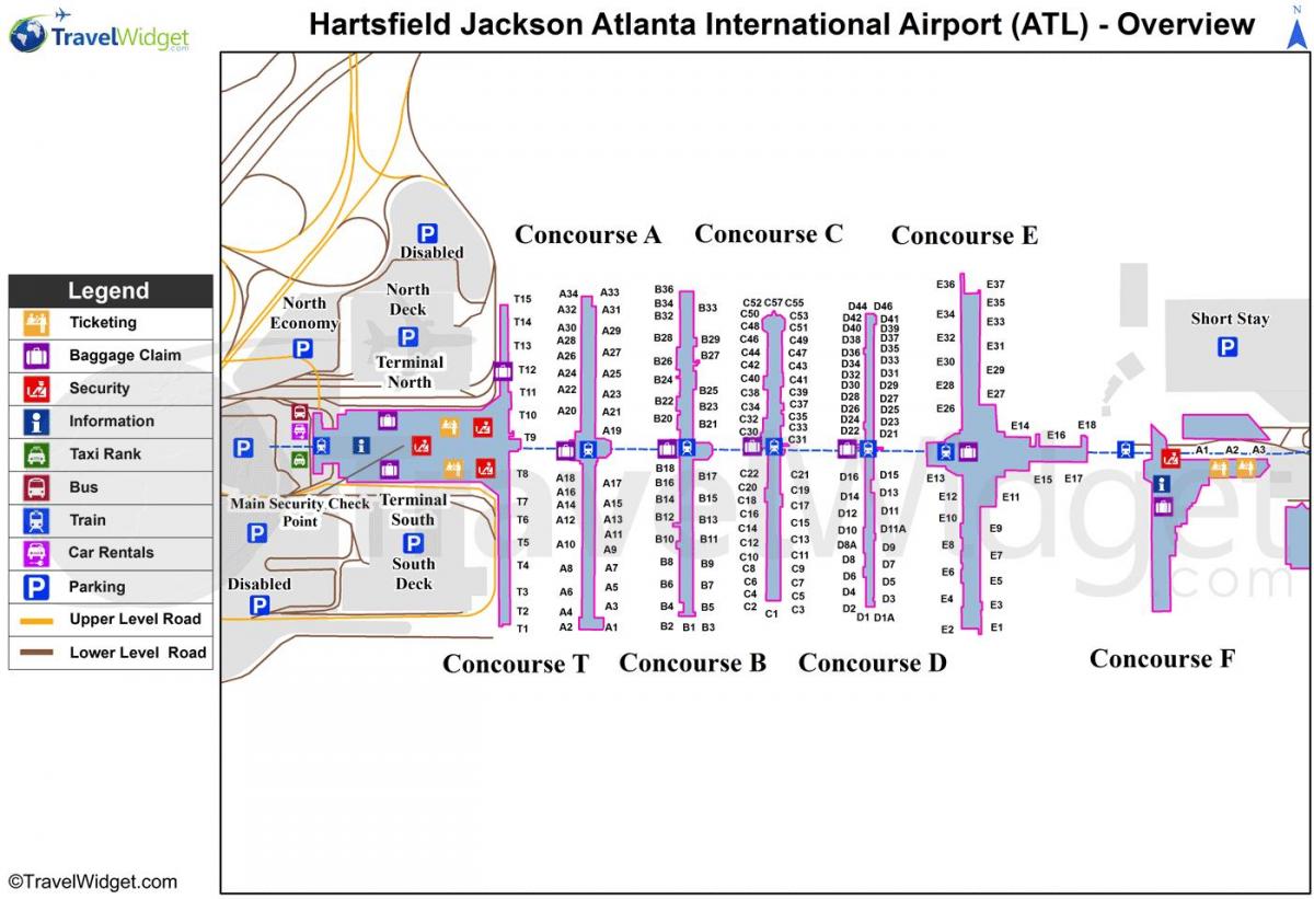 Атланта, международный терминал карте