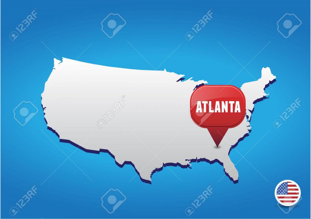 Атланта на карте США