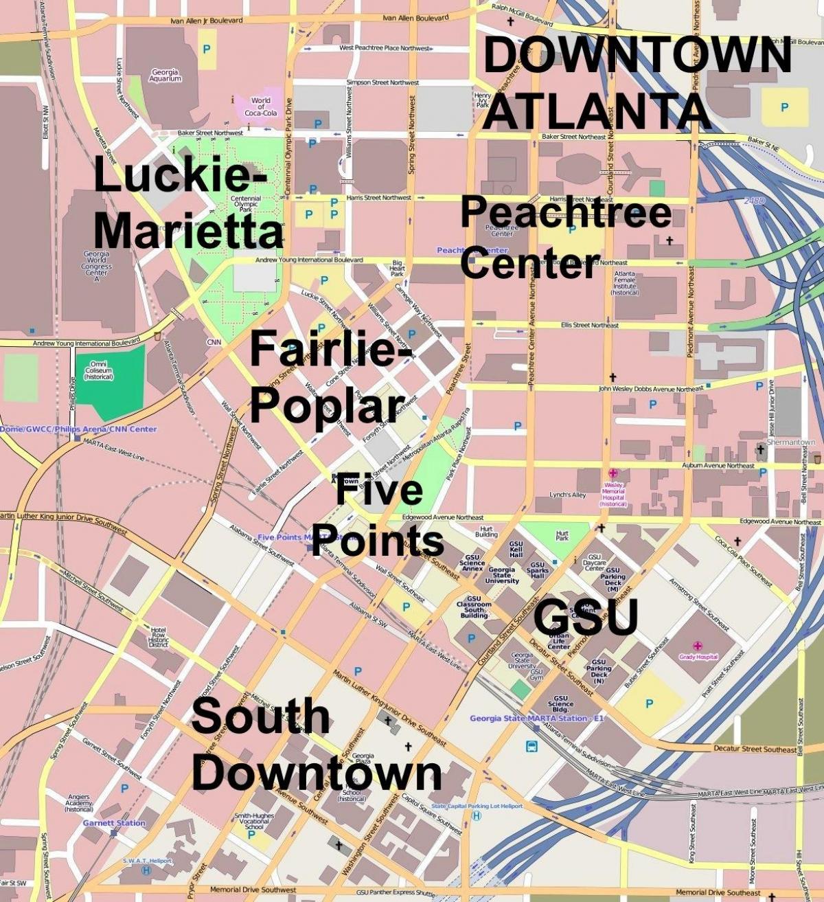 карта города Атланта