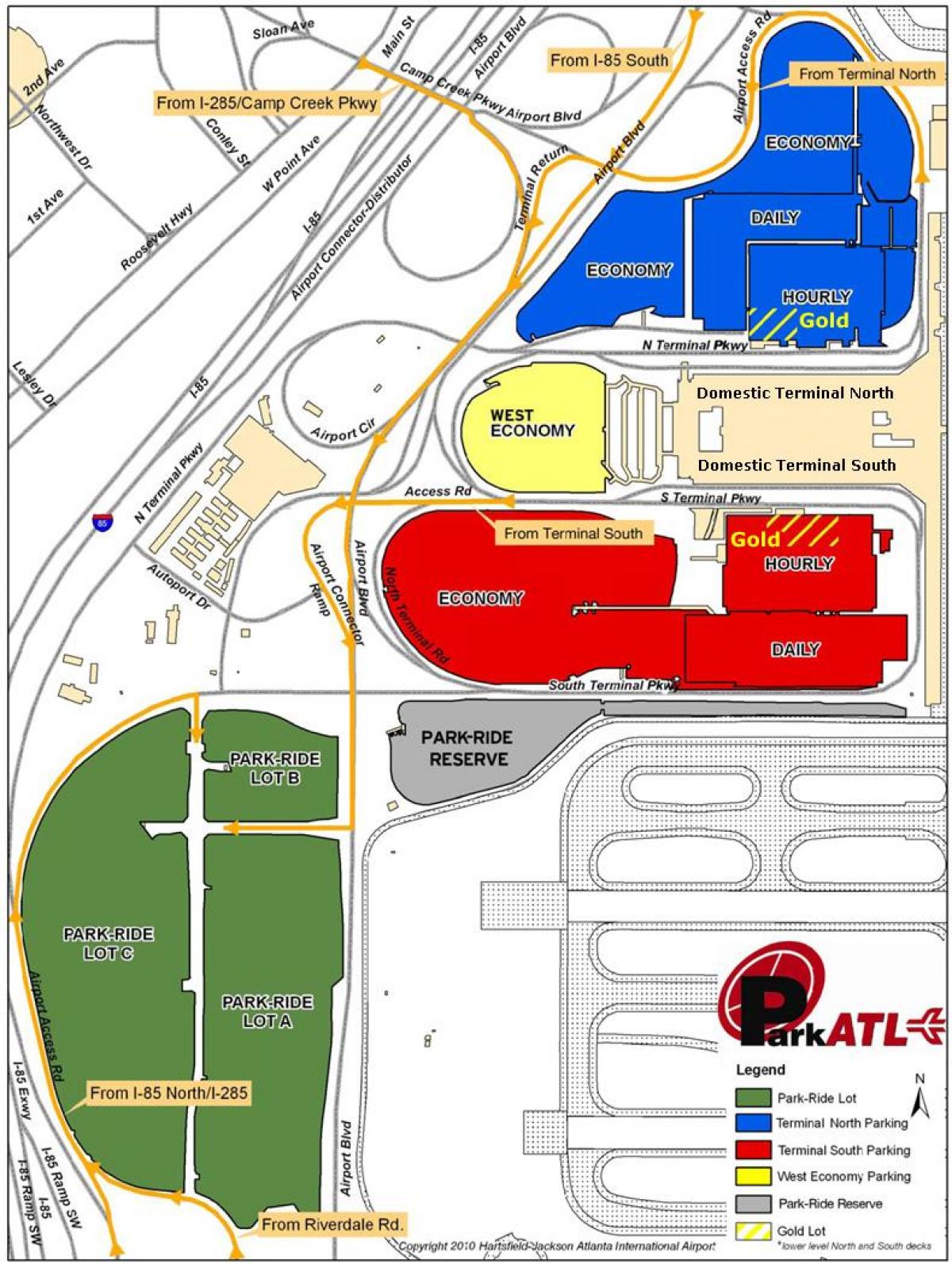 Атланта карта парковок аэропорта Хартсфилд