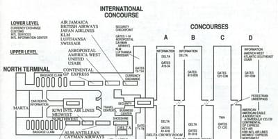 Атланта аэропорт терминал с карты